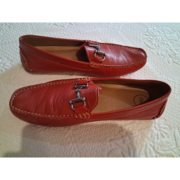1901 Red Pebbled Leather  Loafer Men Shoe size 12 M main image 6